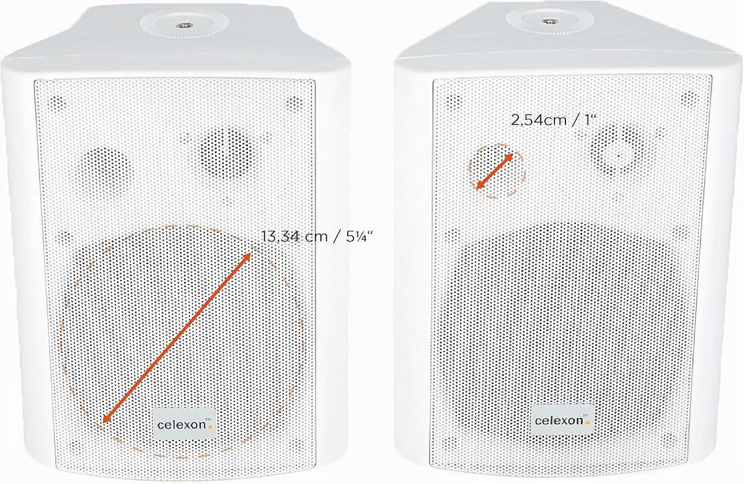 celexon Aktivlautsprecher-Set weiss - 2X 30W - leistungsstarke Audio-Boxen - inkl. Wandhalterung - L