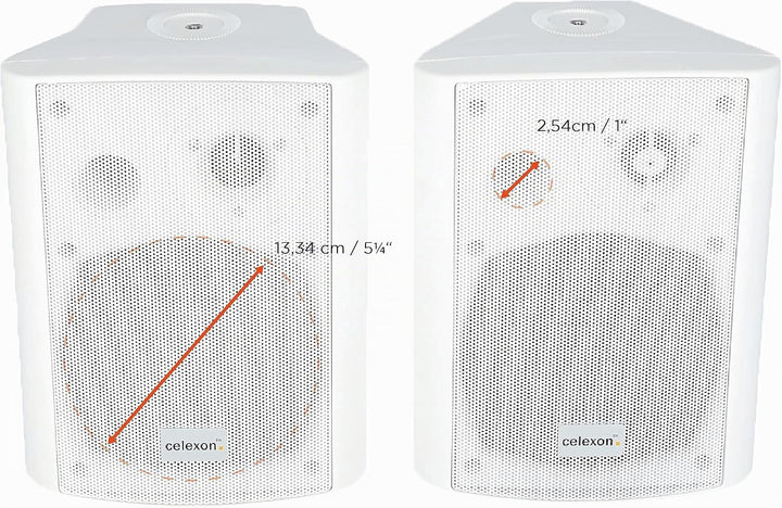 celexon Aktivlautsprecher-Set weiss - 2X 30W - leistungsstarke Audio-Boxen - inkl. Wandhalterung - L