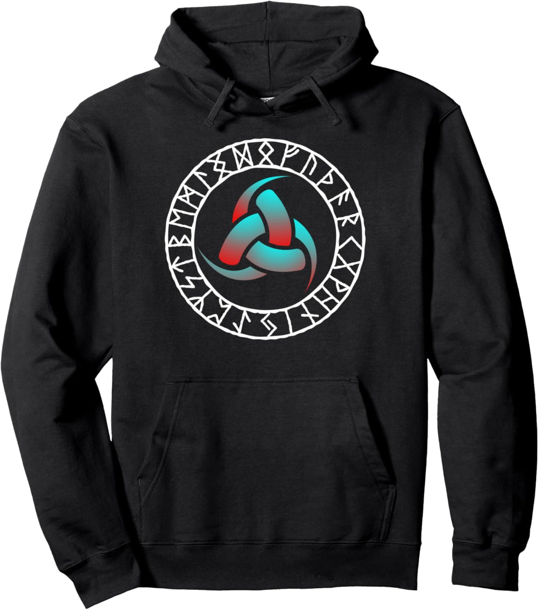 Wikinger-Symbol Triskele Odin Hörner Nordisches Zeichen Runensymbol Pullover Hoodie