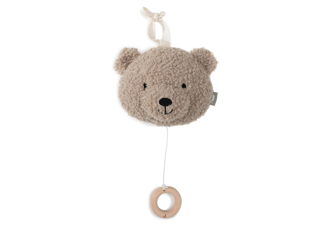 Jollein Spieluhr Baby Teddy Bear - Olive Green - Stoff Musikanhänger - Für Mädchen und Jungen - Baby