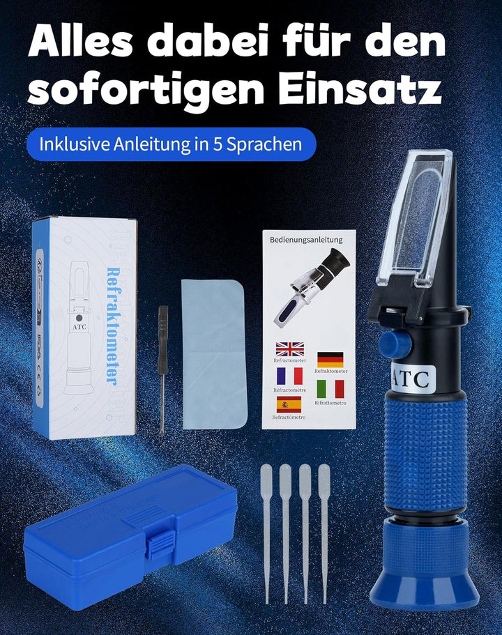 4-in-1 Frostschutz Refraktometer Frostschutzprüfer kühlmittel Tester für Ethylenglykol(G11,G12), Pro