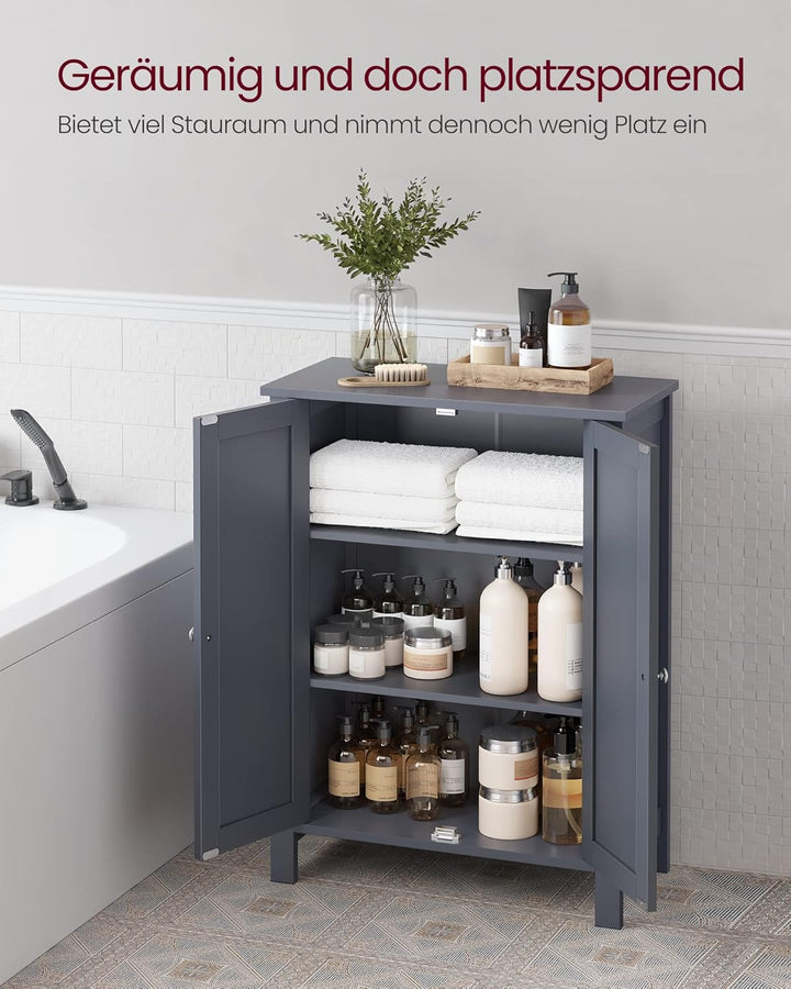 VASAGLE Badezimmermöbel auf Füssen, Aufbewahrungsschrank, Schrank mit 2 verstellbaren Regalen, 30 x