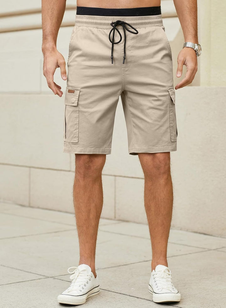 JMIERR Kurze Hosen Herren Baumwolle Cargo Shorts Herren Sommer Freizeithose mit Taschen M Braun, M B