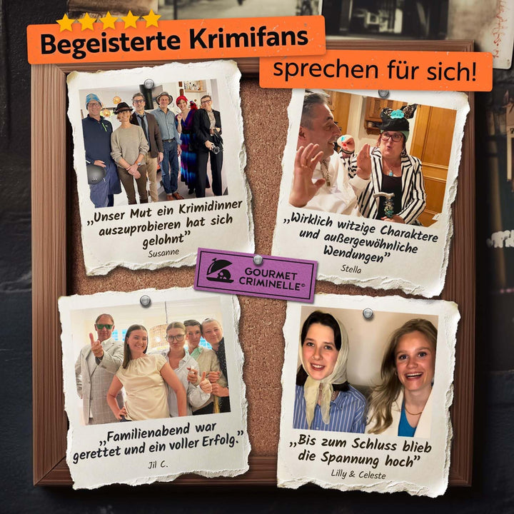 Gourmet Criminelle® Krimidinner für zuhause I 4-6 Personen I Mysteriöser Mordfall Maskenmord am Eiff