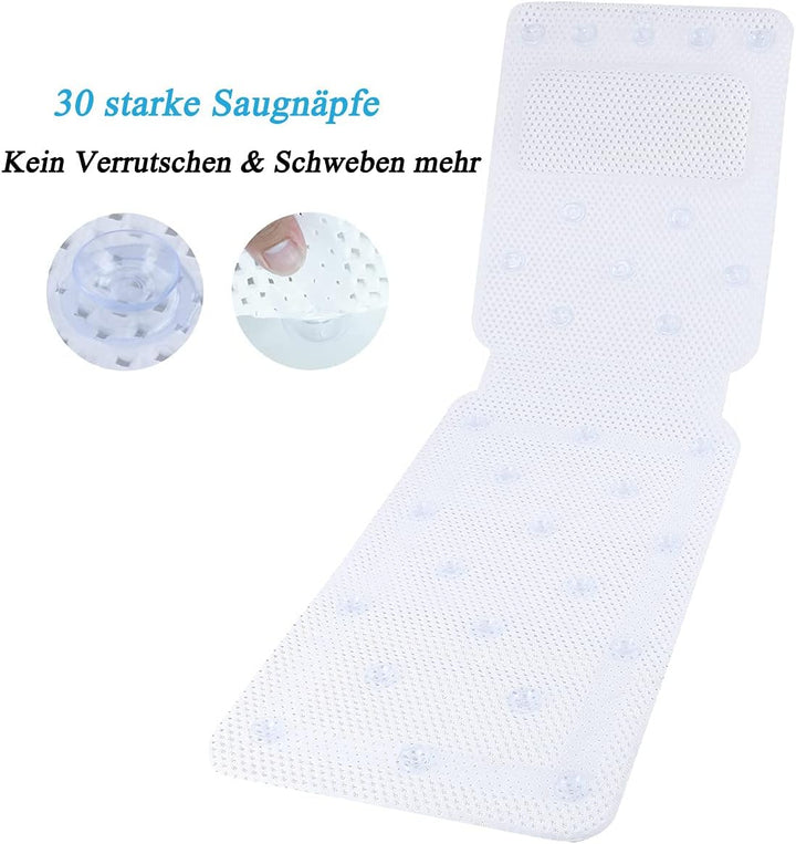 Ganzkörper Badewannenmatte mit Kissen, Ganzkörper Badematte Kissenmatte, 3D Air Mesh Schichten, für