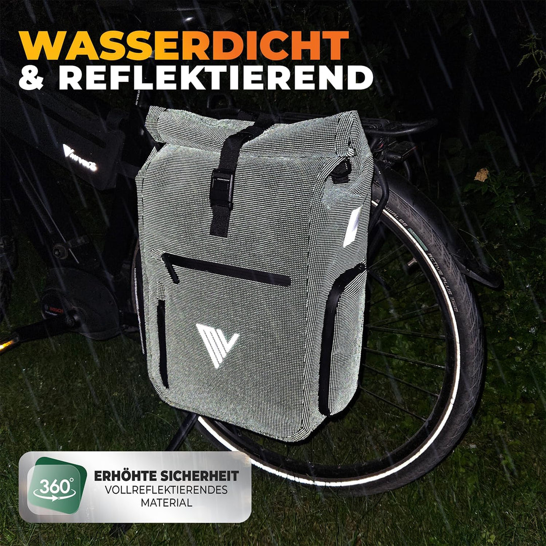 MIVELO 3in1 Fahrradtasche für Gepäckträger I Rucksack &amp; Gepäckträgertasche hinten - in 15 Sekunden u