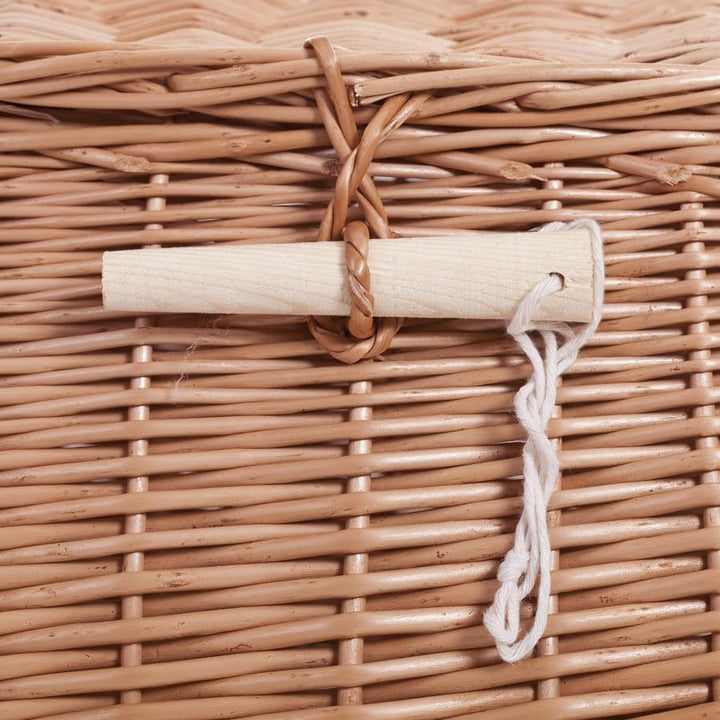 e-wicker24 Anglerkorb aus Weide, Fischkorb, geflochtener Fischerkorb, Fischkorb mit Riemen, Weidenko