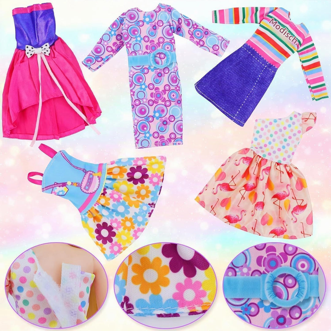 79 Stück Kleidung und Zubehör mit kleiderschrank für Puppen 29cm und 11,5 Zoll Beinhaltet Hochzeitsk