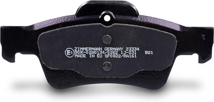 ZIMMERMANN 23334.165.1 Serie Bremsbelagsatz, Hinten mit Vorbereitung Sensoren, inklusive Platte dämp