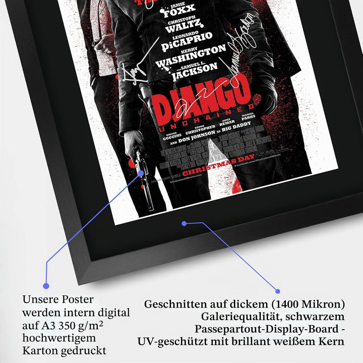 HWC Trading Django A3 Gerahmte Signiert Gedruckt Autogramme Bild Druck-Fotoanzeige Geschenk Für Jami