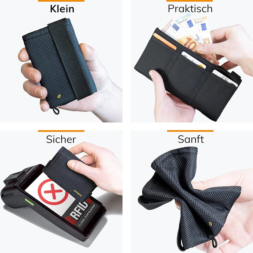 GUGGIARI® Slim Wallet mit RFID Schutz für Kreditkarten-, Bargeld- und Schlüsselhalter - Kartenetui H