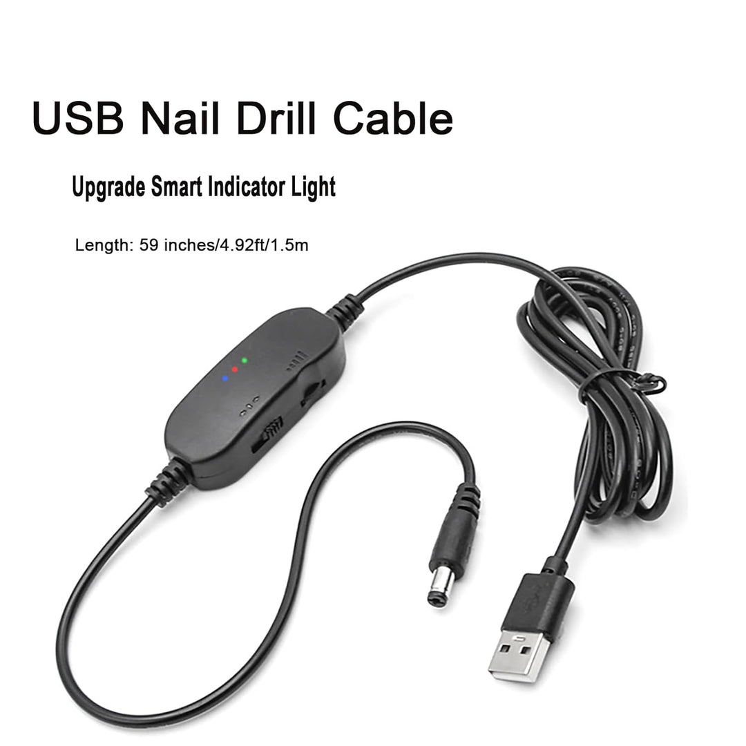 Ersatz-Netzkabel für Nagelbohrer, Geschwindigkeit und Richtung, verstellbares USB-Kabel, Nagel-E-Fil