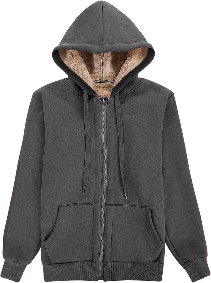 Niwicee Damen Kapuzenpullover mit Reissverschluss Winter Plus Fleecepullover Langarm Kapuzenjacke Sw
