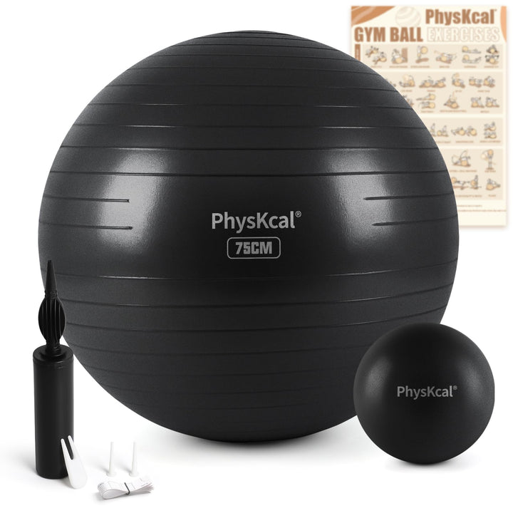 Gymnastikball und 23 cm Pilatesball Set, Anti Burst Gymnastikball, Anti-Rutsch-Sitzball, Balanceball