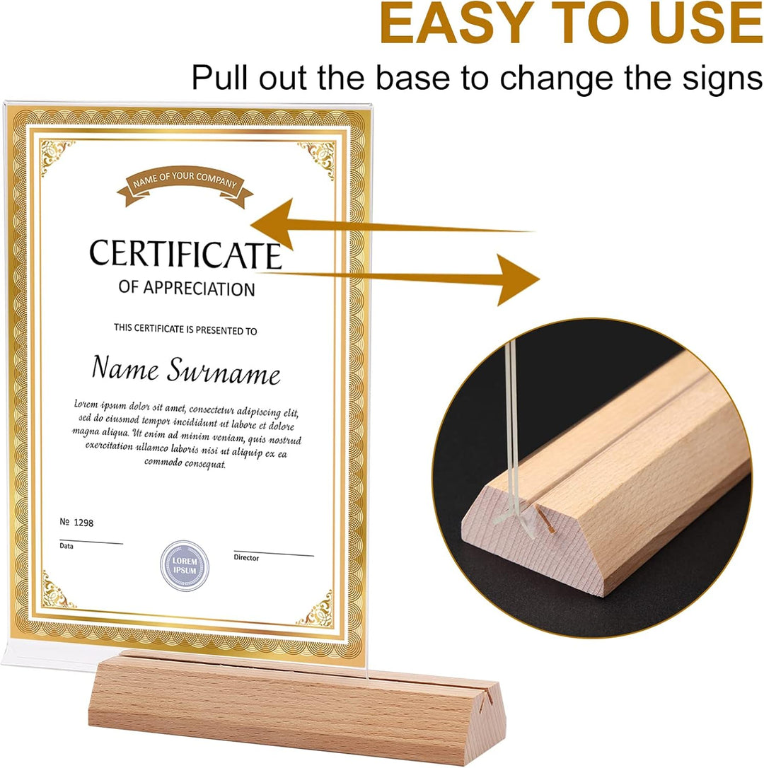 Srvnpioy A5 Ständer Tischaufsteller Aufsteller (10 Stück) A5-Menühalter aus Holz, A5 T-Ständer Werbe