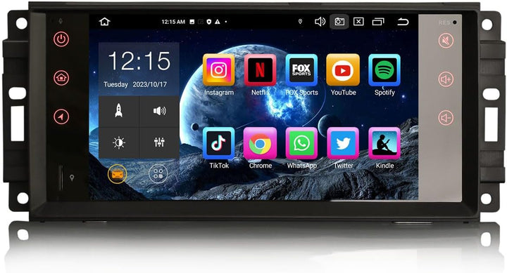 Erisin 7 Zoll Android 12 Autoradio mit GPS Navi Für Jeep Wrangler Compass Chrysler 300c Sebring Dodg