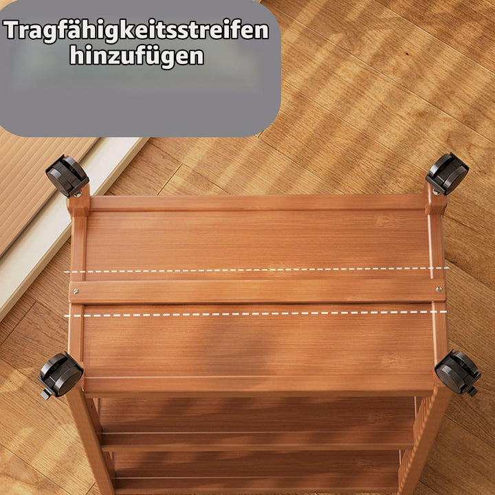 Servierwagen mit Rollen, Küchenwagen Holz 3 Ablagen, mobiler Rollwagen Allzweckwagen für Küche, Bad,