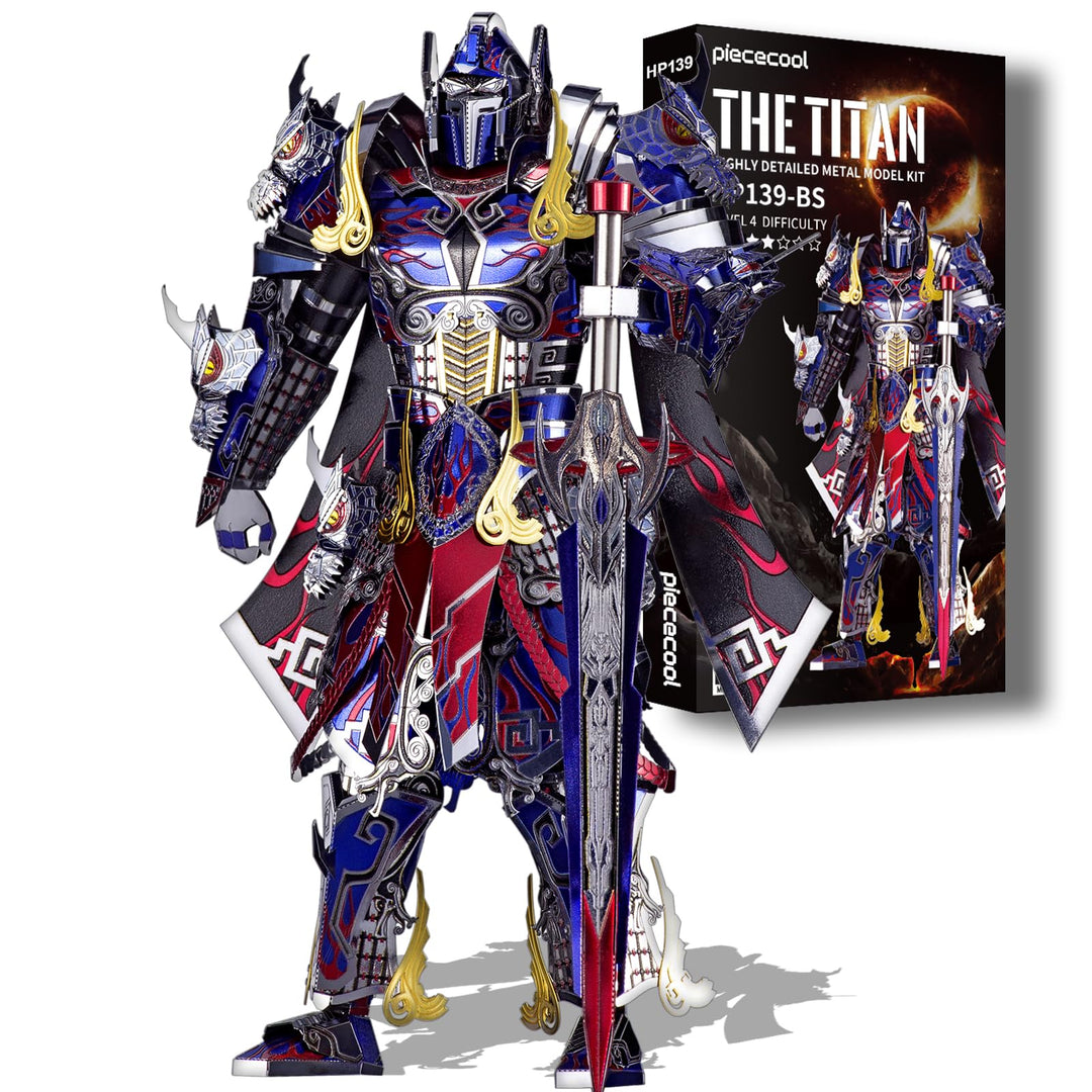Piececool 3D Puzzle Metall Mecha-Modell Titan, 3D Metall Puzzle Mechkrieger für 340 Edelstahl, Ganze