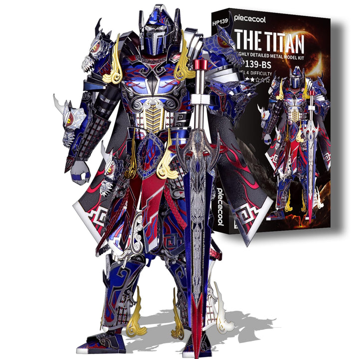 Piececool 3D Puzzle Metall Mecha-Modell Titan, 3D Metall Puzzle Mechkrieger für 340 Edelstahl, Ganze