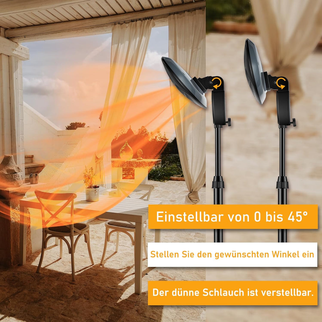 DONYER POWER 2KW Elektrischer Quarz-Garten-Terrassenheizer Wasserdicht Freistehend im Freien