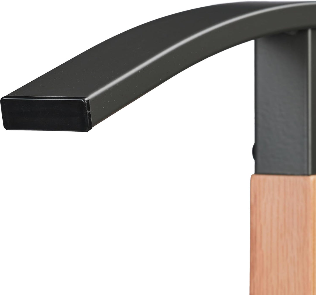 Relaxdays Herrendiener, Jackett & Hose, HxBxT: 107x48x20 cm, Metall & Holzoptik, Stiller Diener Schl