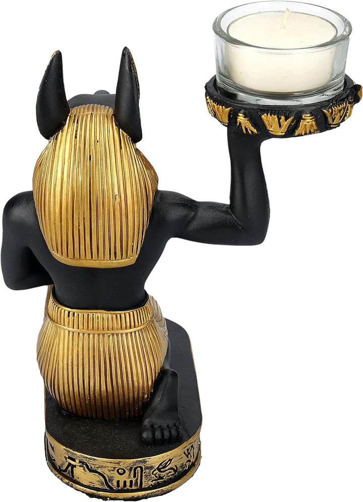 Teelichthalter Anubis Figur kniend | Ägyptische Deko