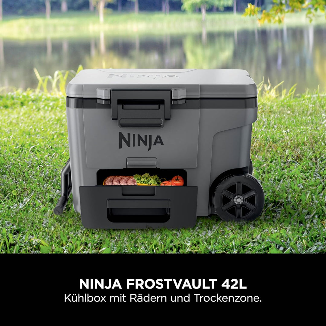 Ninja FrostVault Kühlbox mit Rollen und Isolierung, integrierter Dry Zone Schublade mit Kühlschrankt