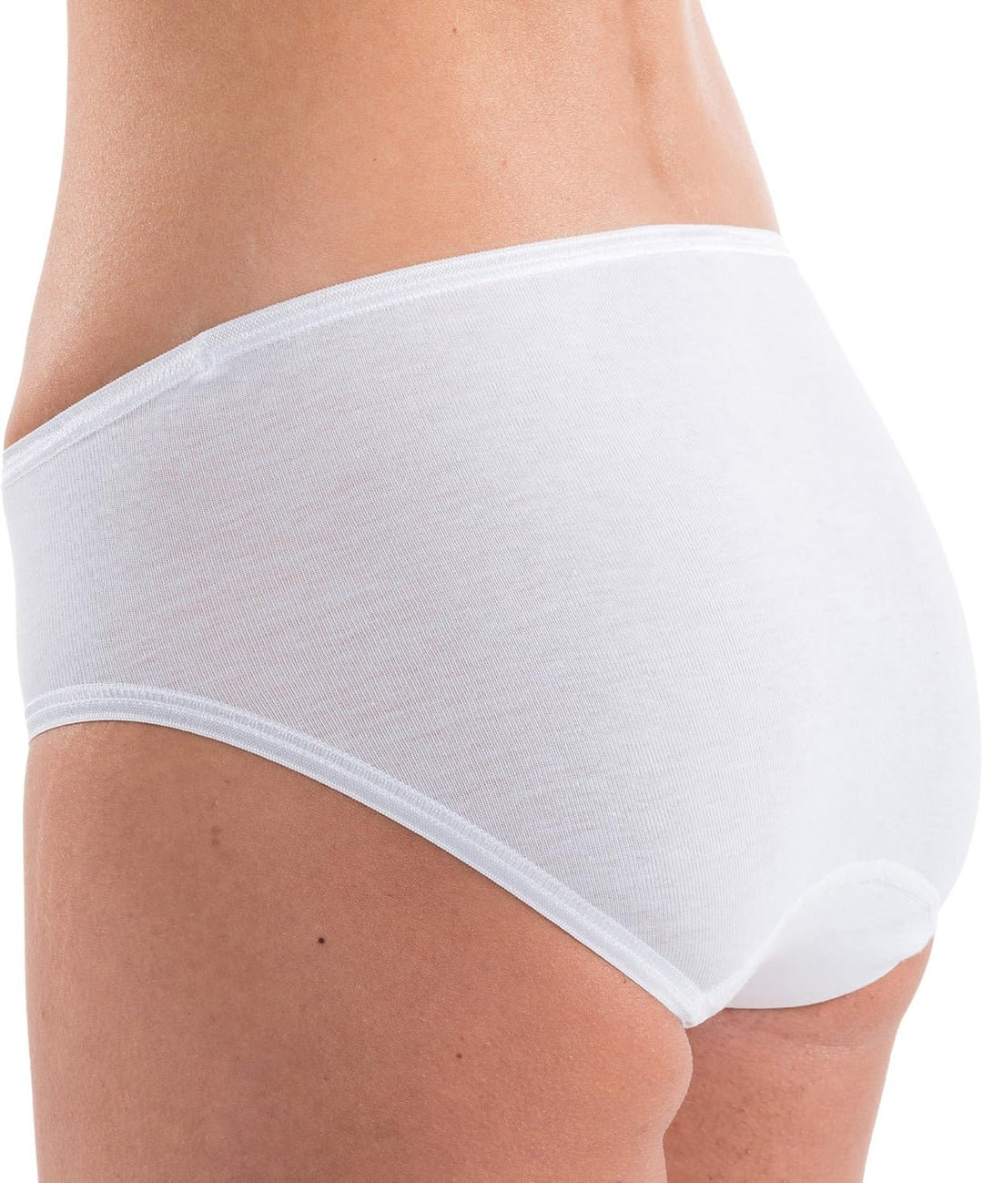 HERMKO 1031 5er Pack Damen Midi-Slip aus 100% Bio-Baumwolle 32-34 Weiss, 32-34 Weiss