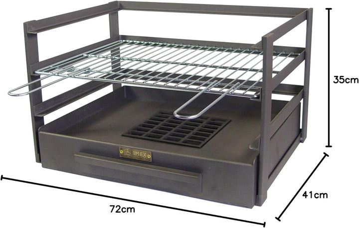 Imex El Zorro Grillschublade mit verzinktem Grillrost, Schwarz, 72 x 41 x 35 cm, 71476.0