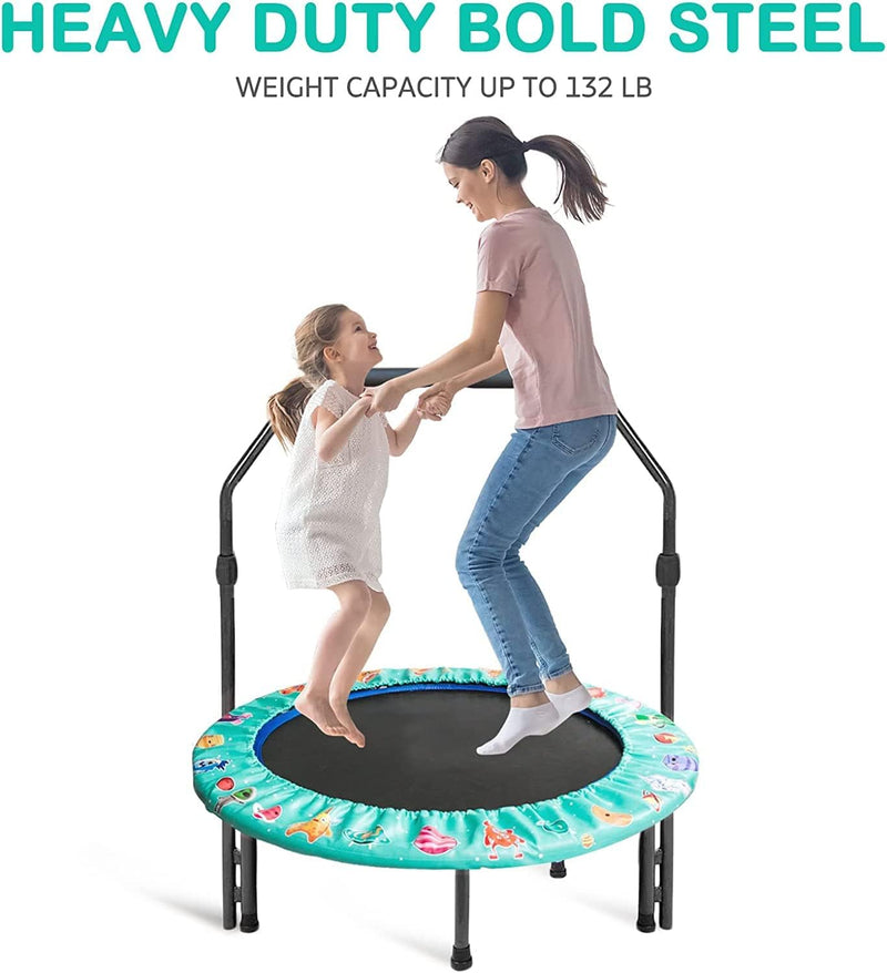 Trampolin für Kinder, 36" Mini Kindertrampolin mit Verstellbarer Griff, Kindertrampolin mit gepolste