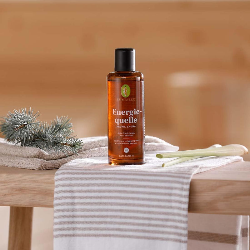 PRIMAVERA Energiequelle Aroma Sauna bio 100 ml – Saunaöl, Aromatherapie – frisch-harziger Duft – bel