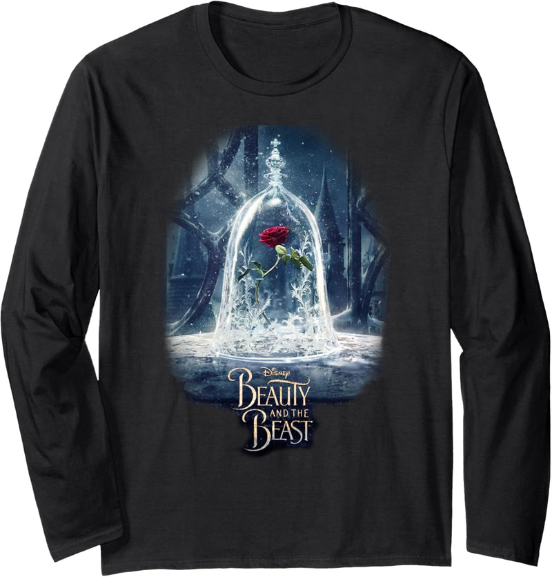 Disney Beauty And The Beast Rose Poster Langarmshirt