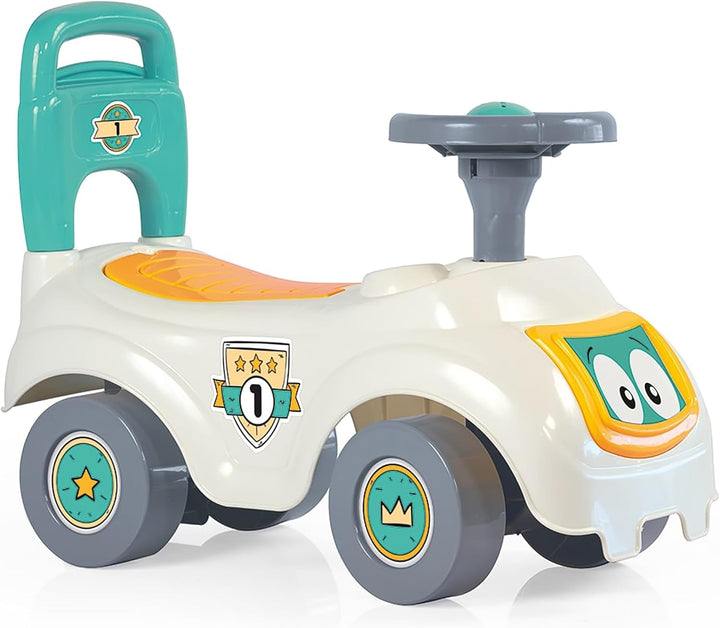 DOLU Sit n' Ride Kinderspielzeug zum Schieben, Schiebespielzeug für Kinder | Aufsitzauto - Weiss, We