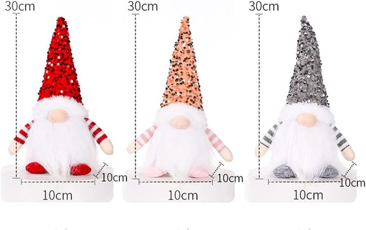 3 StüCk Weihnachtswichtel Beleuchtet,Weihnachten Deko Wichtel GNOME Puppe,Santa Claus Figur Gesichts
