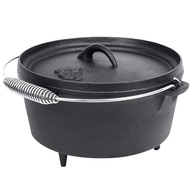 ESTEXO Dutch Oven Feuertopf Set Gusseisen Topf Schmortopf BBQ Grillen Bräter 3,60 L
