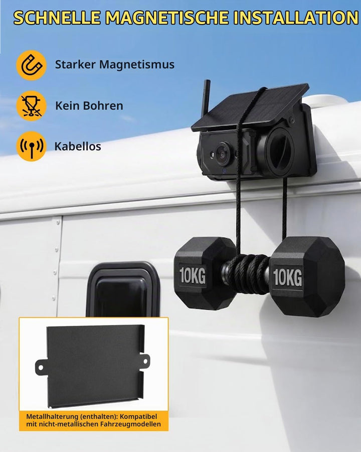 Solar Magnetische WLAN HD Rückfahrkamera 9600mAh 1080P IP67 LKW Nur Kamera, Nur Kamera