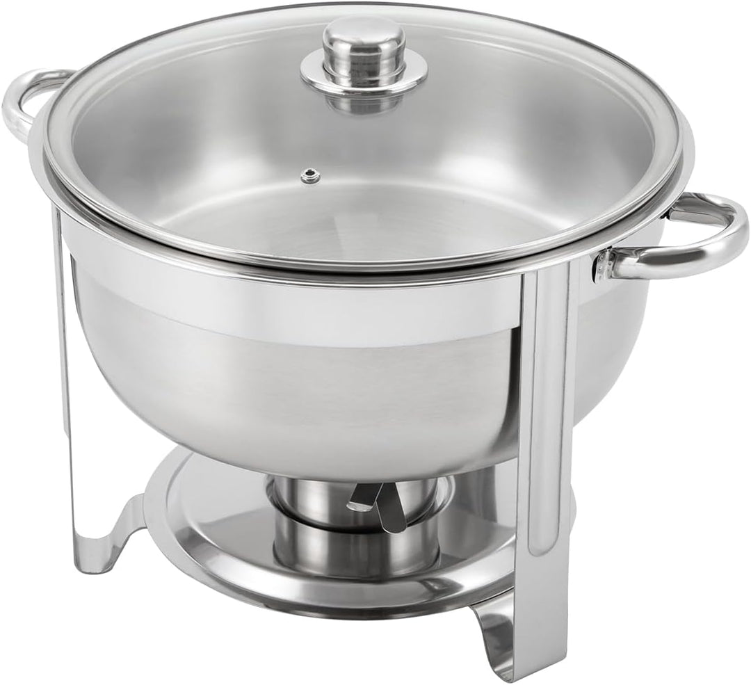 8.5L Chafing Dish Rund, 42cm Edelstahl Warmhaltebehälter, Speisewärmer, Deckel Kann Aufgehängt Werde