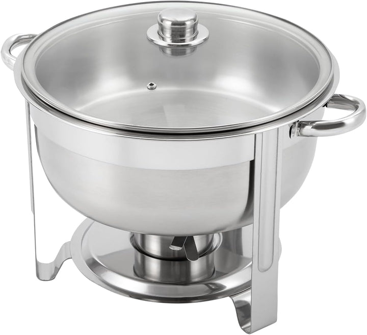 8.5L Chafing Dish Rund, 42cm Edelstahl Warmhaltebehälter, Speisewärmer, Deckel Kann Aufgehängt Werde
