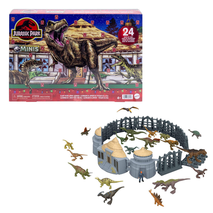 Mattel Jurassic World Adventskalender, 24 Tage, 19 Mini-Dinosaurier