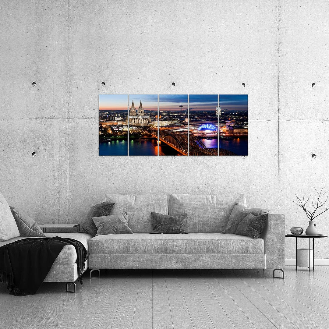 Runa Art Bild Köln Wandbilder auf Vlies Leinwand 5 Teilig Wanddekoration Wohnzimmer Schlafzimmer 601