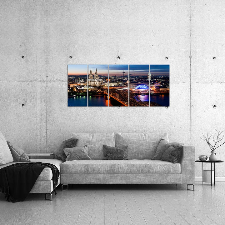 Runa Art Bild Köln Wandbilder auf Vlies Leinwand 5 Teilig Wanddekoration Wohnzimmer Schlafzimmer 601