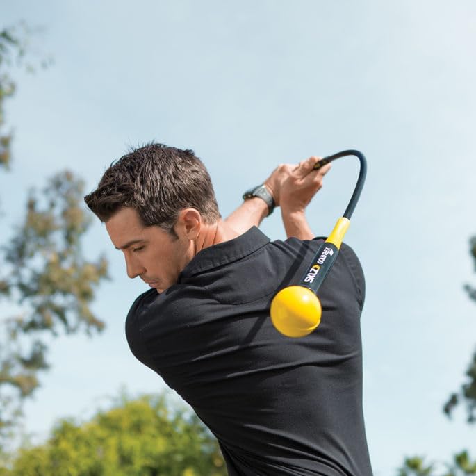 SKLZ Gold Flex, Golf Swing Trainer, Golf Accessories, Golf Training Aids, Flexible Fiberglass, Yello