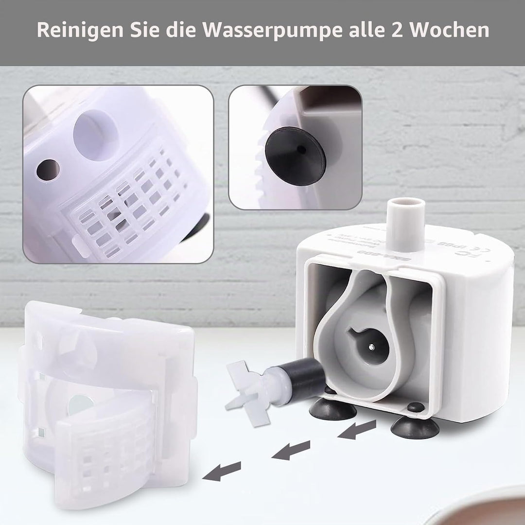 PEKTACO Cat Wasserbrunnen Ersatz-Wasserpumpe für 3,2 l / 3,061.7 g automatischen Edelstahl-Haustierb