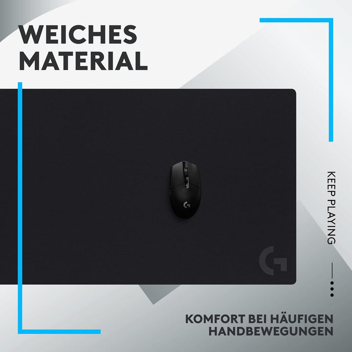 Logitech G G840 Extra Grosses Gaming-Mauspad, optimiert für Gaming-Sensoren, mässige Oberflächenreib