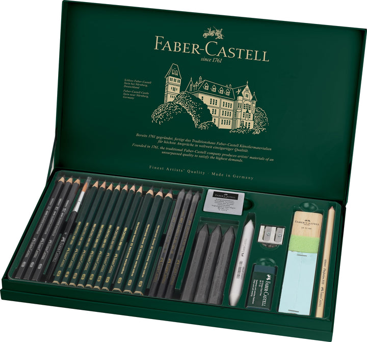Faber-Castell 112974 - Pitt Graphite Set im Metalletui, gross, 26-teilig groÃŸ, groÃŸ