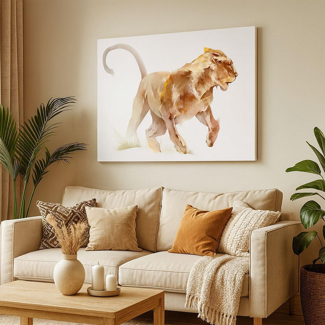 Bilder auf Leinwand 100x70cm Leinwandbild mit Rahmen Tier Abstraktion Gross Wanddeko Bild Schlafzimm
