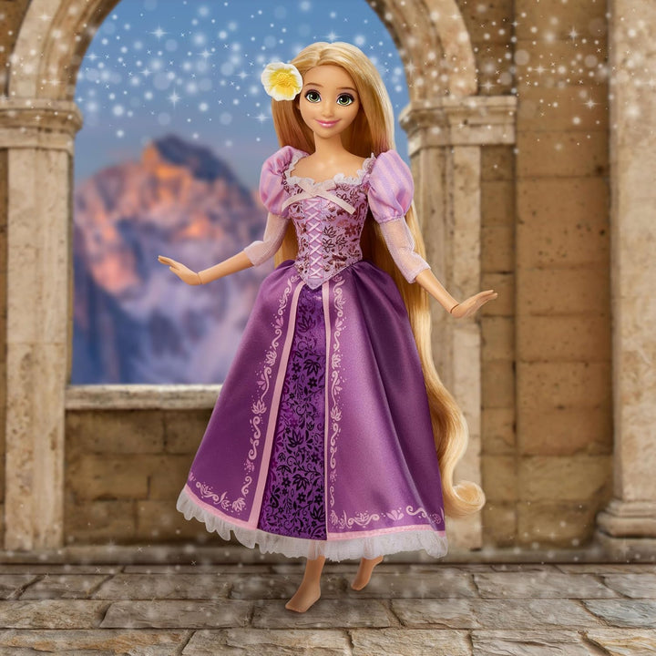 Mattel Disney Princess Rapunzel-Modepuppe aus der Glitzerprinzessinnen-Reihe mit abnehmbarem Kleid u