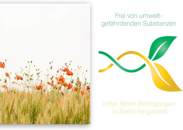 ge Bildet Bild auf Leinwand | Mohnfeld - blumen natur M in 120x80 cm als Wandbild XXL | Wand-deko De