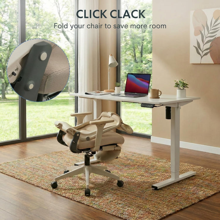 FLEXISPOT Ergonomischer Bürostuhl, Foldex, klappbarer Bürostuhl für Kleine Räume mit Lendenwirbelstü