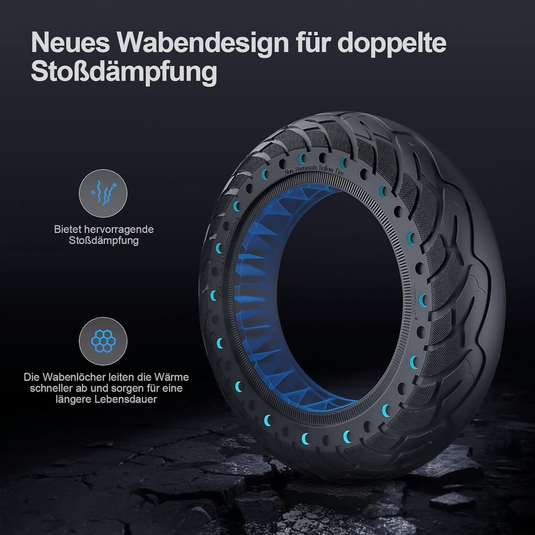 VOLOHAS 60/70-6,5 Vollgummireifen 10 * 2,5 Solide Reifen für Segway Ninebot Max G30/Max G30D/Max G30